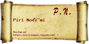 Piri Noémi névjegykártya